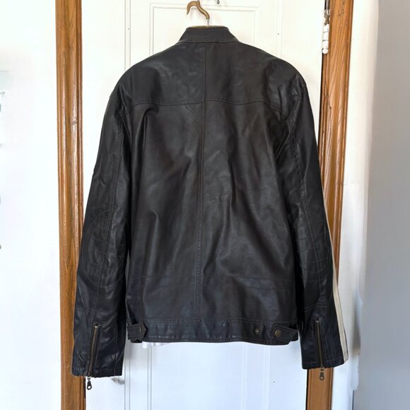 Vintage Faux Leather Motorcycle Jacket | Black Bomber Jacket | Vegan Leather - Picture 6 of 16